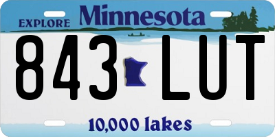 MN license plate 843LUT