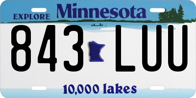 MN license plate 843LUU