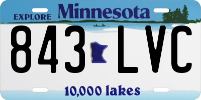 MN license plate 843LVC