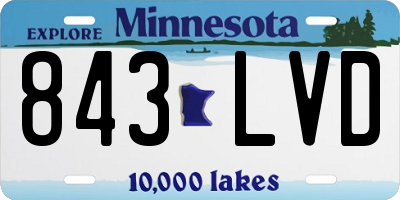 MN license plate 843LVD
