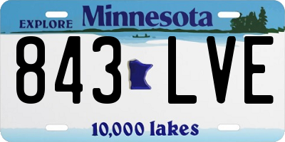MN license plate 843LVE