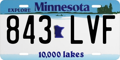MN license plate 843LVF