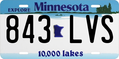 MN license plate 843LVS