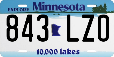 MN license plate 843LZO