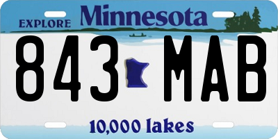 MN license plate 843MAB