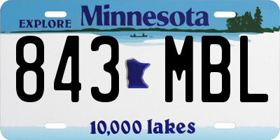 MN license plate 843MBL