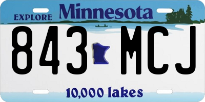 MN license plate 843MCJ