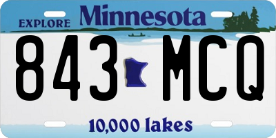 MN license plate 843MCQ
