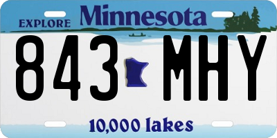 MN license plate 843MHY
