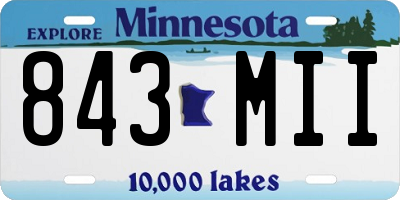 MN license plate 843MII