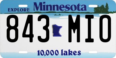 MN license plate 843MIO