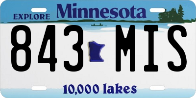MN license plate 843MIS
