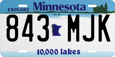 MN license plate 843MJK