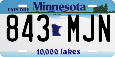 MN license plate 843MJN