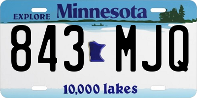 MN license plate 843MJQ