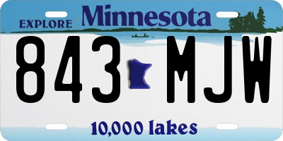 MN license plate 843MJW