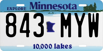 MN license plate 843MYW