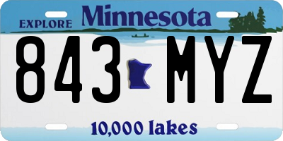 MN license plate 843MYZ