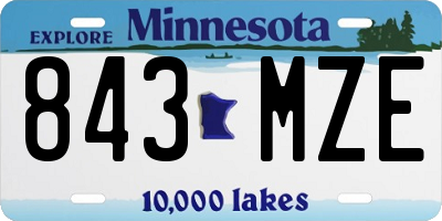 MN license plate 843MZE
