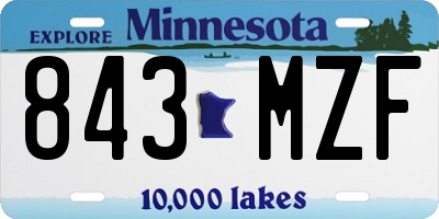 MN license plate 843MZF