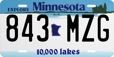 MN license plate 843MZG