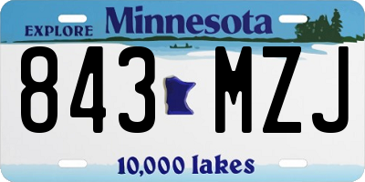 MN license plate 843MZJ