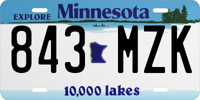 MN license plate 843MZK