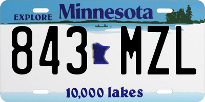 MN license plate 843MZL