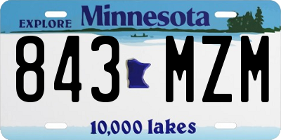 MN license plate 843MZM