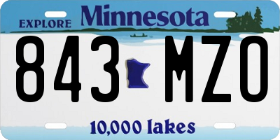 MN license plate 843MZO