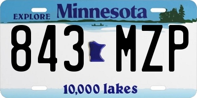 MN license plate 843MZP