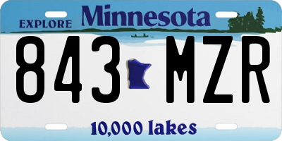 MN license plate 843MZR
