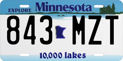 MN license plate 843MZT