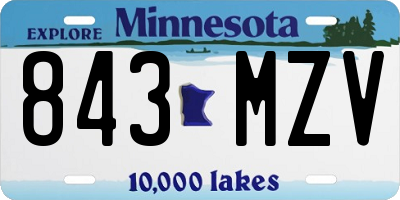 MN license plate 843MZV
