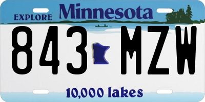 MN license plate 843MZW