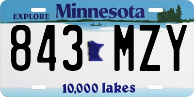 MN license plate 843MZY