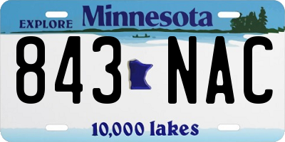 MN license plate 843NAC