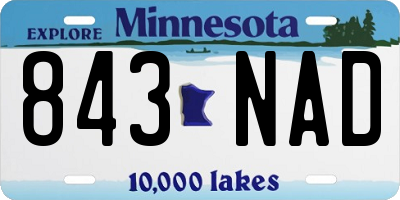 MN license plate 843NAD