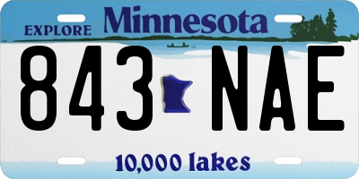 MN license plate 843NAE