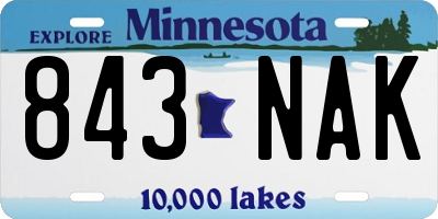 MN license plate 843NAK