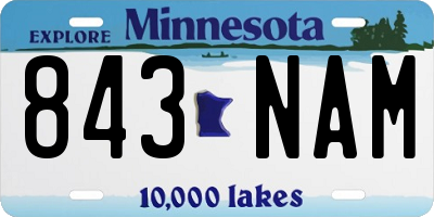 MN license plate 843NAM