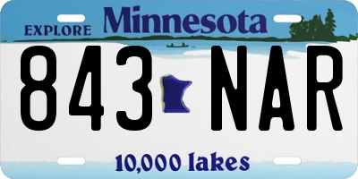 MN license plate 843NAR