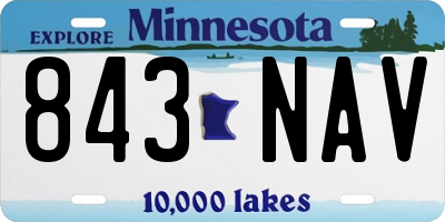 MN license plate 843NAV