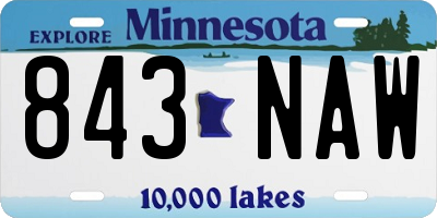MN license plate 843NAW
