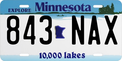 MN license plate 843NAX
