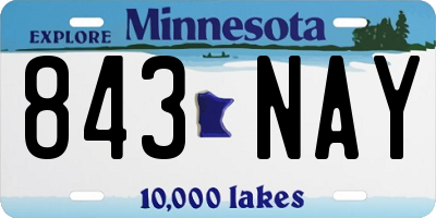 MN license plate 843NAY
