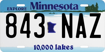 MN license plate 843NAZ