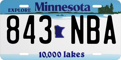 MN license plate 843NBA