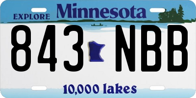 MN license plate 843NBB