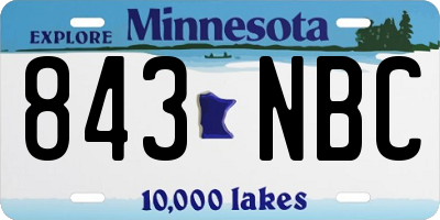 MN license plate 843NBC